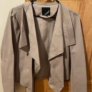 Faux leather and suede jacket